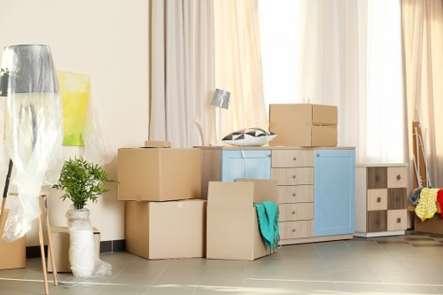 Short-term storage facility in Westminster with organized boxes