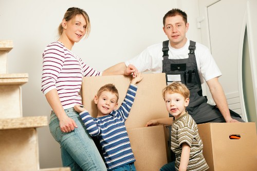 Man and van moving service in Westminster with packed boxes